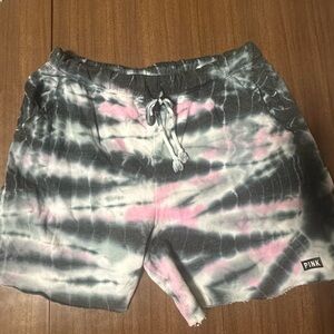Victoria's Secret PINK Gray and Pink Tie-Dye shorts